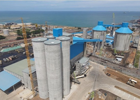 Cement grinding plant in Togo.